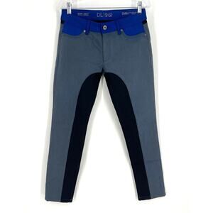 DL1961 Emma Color Block Jegging Size 29 Gray Blue Black 4Way Stretch